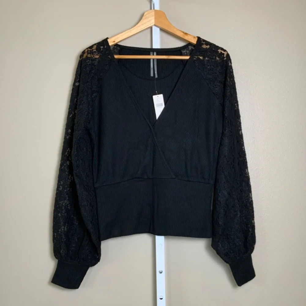 Anthropologie Lace-Sleeve Sweater Top - Picture 8 of 16